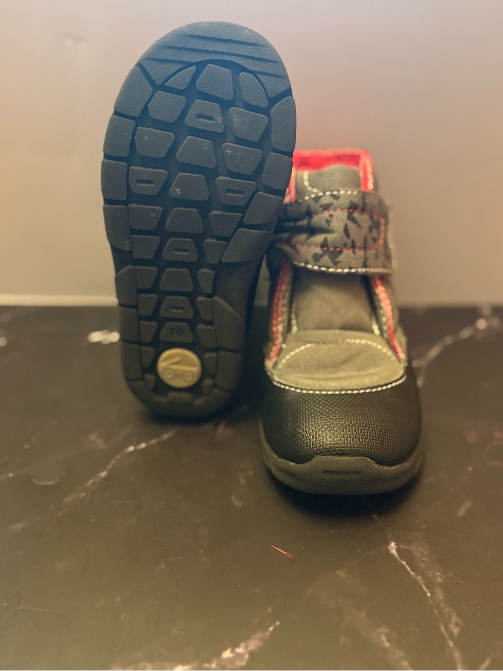 See Kai Run Blake Grey and Black Waterproof Hook-and-Loop Boots